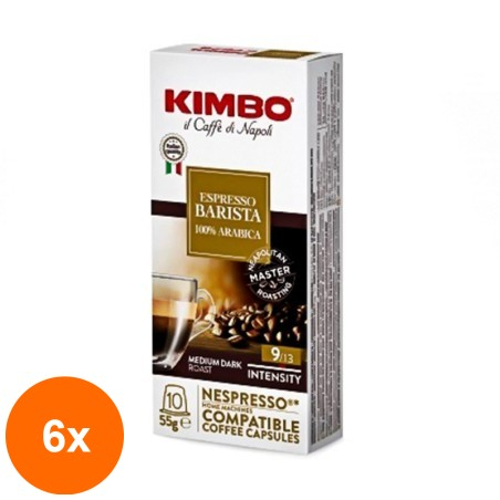 Set 6 x 10 Capsule Cafea Kimbo Nespresso Barista...
