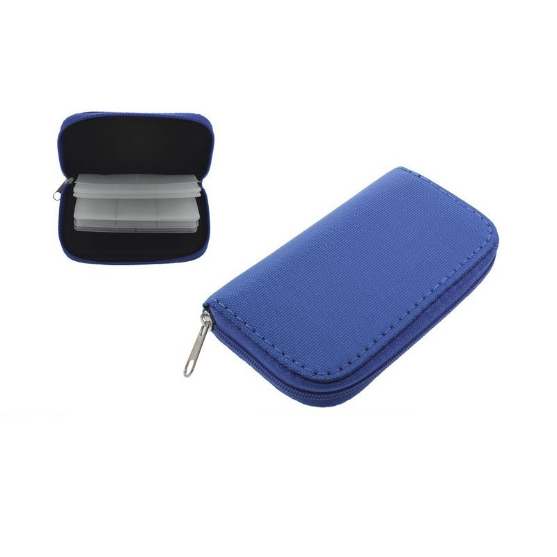 LineComp Ochranné puzdro pre pamäťové karty 22x SD / SDHC, modré
