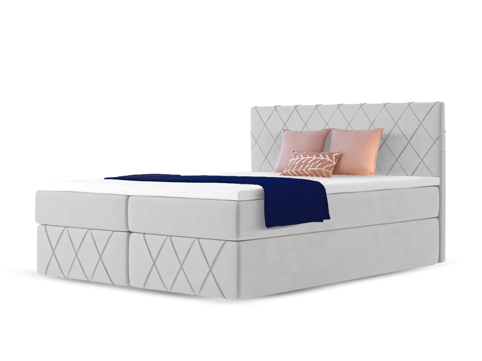 Wilsondo Čalúnená boxspring posteľ Paros Lux s vrchným matracom - sivá Paros Rozmer: 160x200