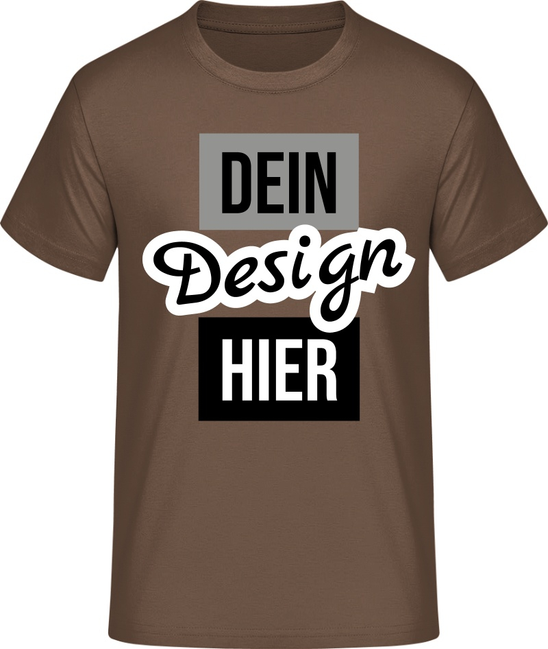 Men's #E190 T-Shirt print - Chocolate Brown - XXL