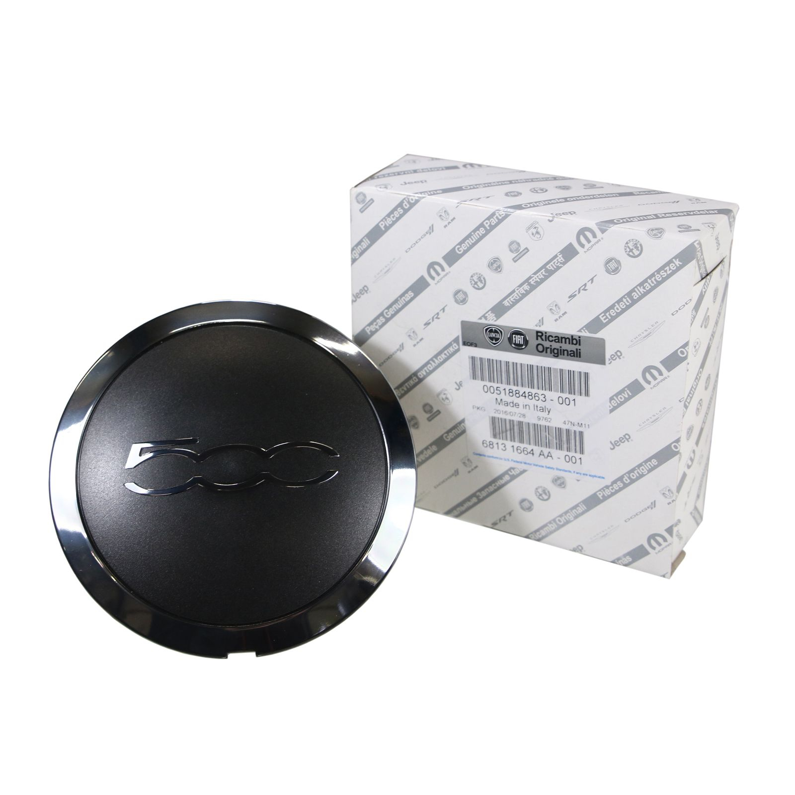 Fiat 500 wheel center cap for alloy wheels from 2007