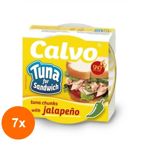 Set 7 x Ton pentru Sandvis cu Jalapeno Calvo 142 g...