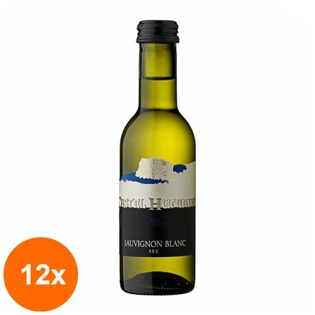Set 12 x Vin Castel Huniade Cramele Recas, Sauvignon Blanc Mini Alb Sec 187 ml...