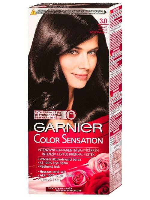 Garnier Color Sensation, farba na vlasy 3.0 Tmavohnedá 1ks - 3.0