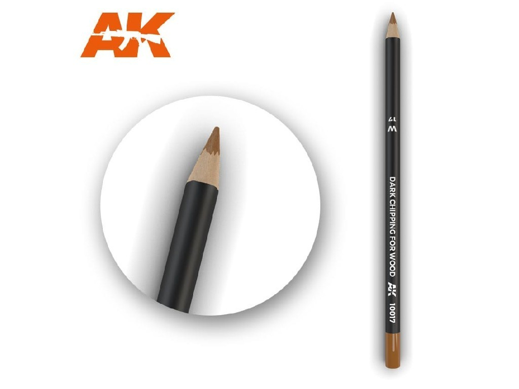 AK Interactive - AK10017 - Akvarelová tužka na odřeniny - Dark Chipping for wood