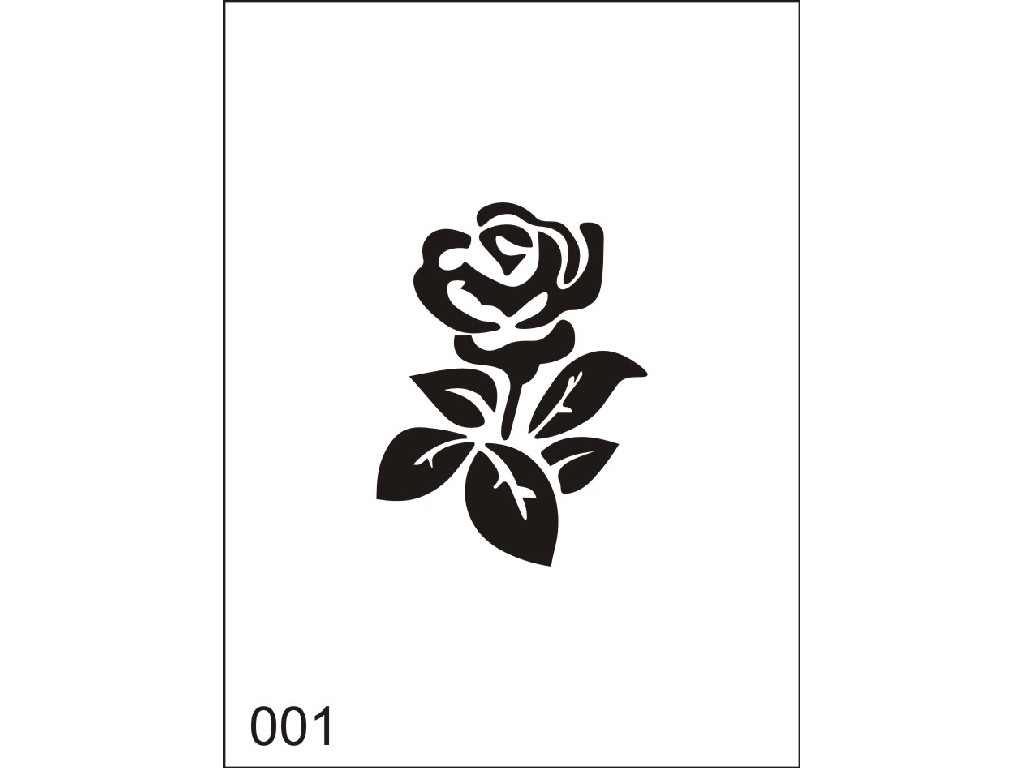 Šablona pro dočasné airbrush tetování M001 - 6,5 x 8,5 cm