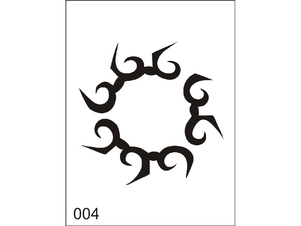 Šablona pro dočasné airbrush tetování M004 - 6,5 x 8,5 cm