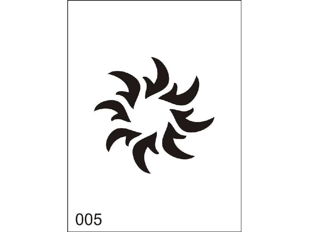 Šablona pro dočasné airbrush tetování M005 - 6,5 x 8,5 cm