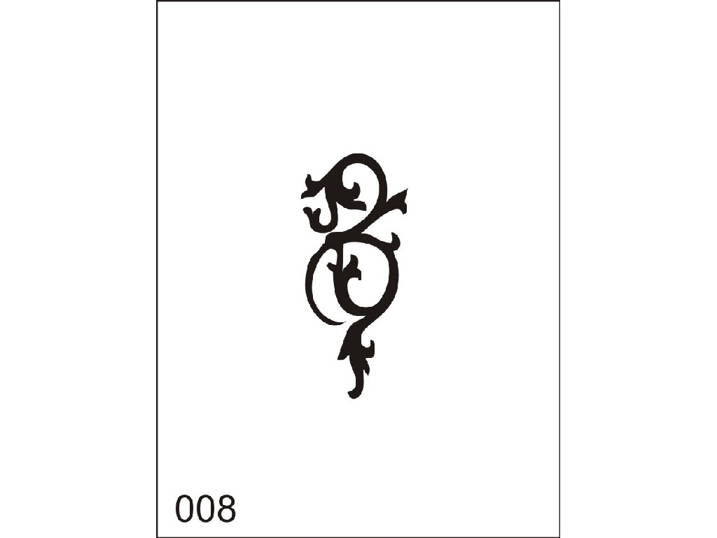 Šablona pro dočasné airbrush tetování M008 - 6,5 x 8,5 cm