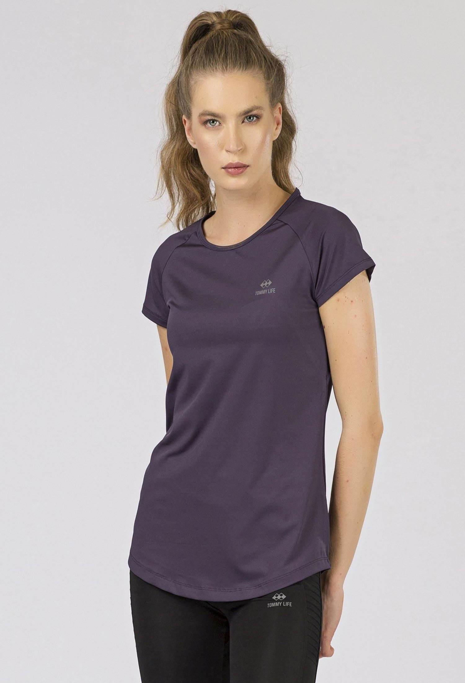 TOMMY LIFE Fialové dámske tričko Farba: Fialová, Veľkosť: XL
