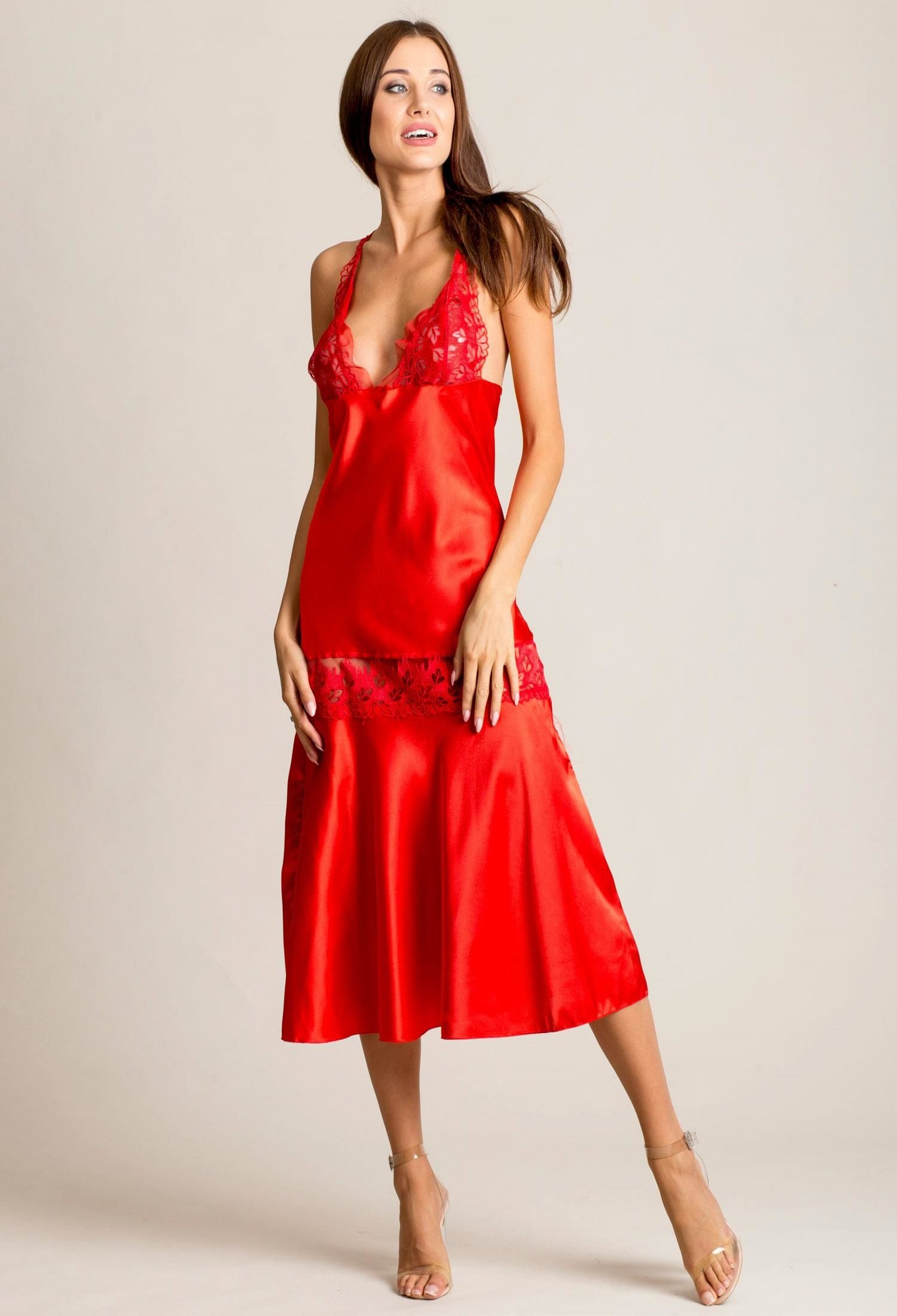 BERRAK Červené dámske nočné prádlo Farba: červená, Veľkosť: XL