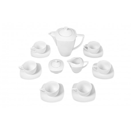 White coffee set for 6 people 15 pieces