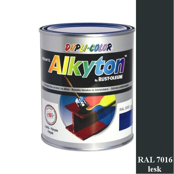 Alkyton Hladký RAL 7016 antracitová šedá lesklá 750 ml - RAL 7016