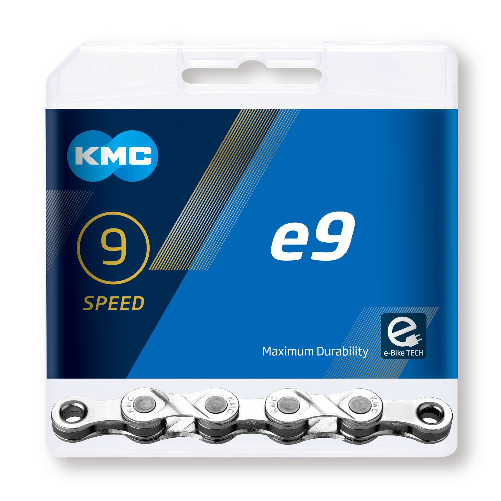 KMC e9 Stříbrný řetěz pro elektrická kola, 9 rychlostí