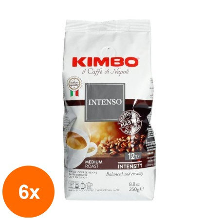 Set 6 x Kimbo - Cafea Aroma Intenso Boabe 250g...