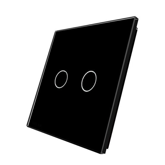 Welaik panel vypínače skleněný 2 - černý