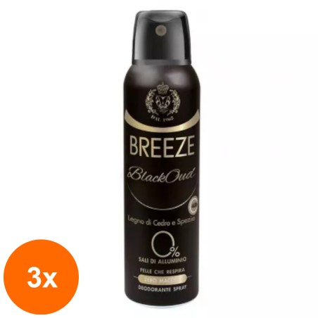 Set 3 x Deodorant Spray Breeze Black Oud, 150 ml...