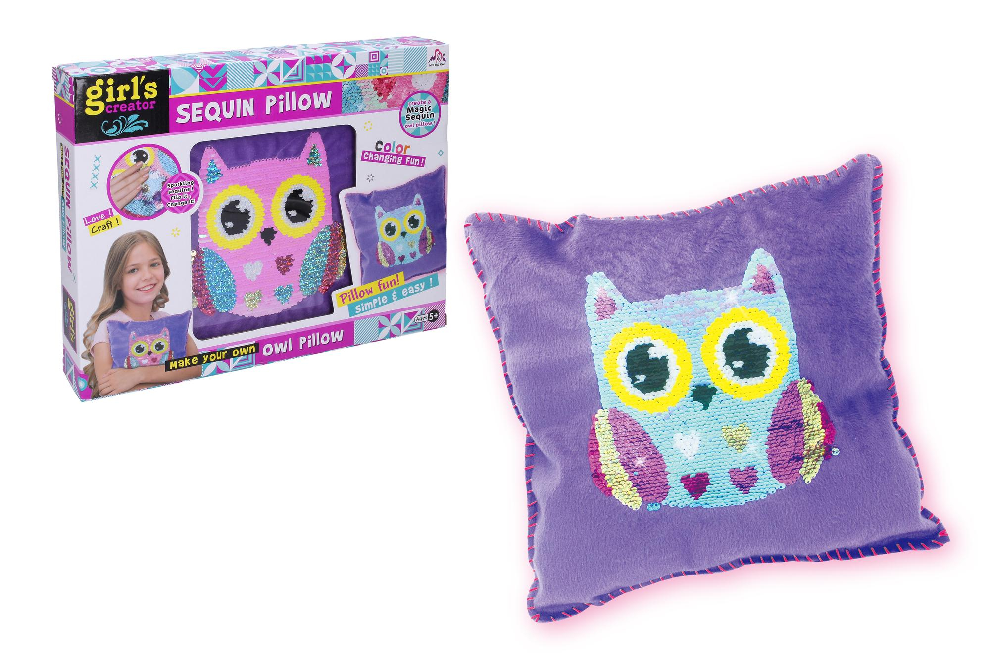 Wiky creativity Owl ear pillow with sequins 30 x 30 cm WKW007751