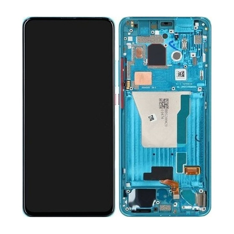 Xiaomi Pocophone F2 Pro - LCD Display + Touchscreen Front Glas + Rahmen (Neon Blue) - 56000D0J1100 Genuine Service Pack