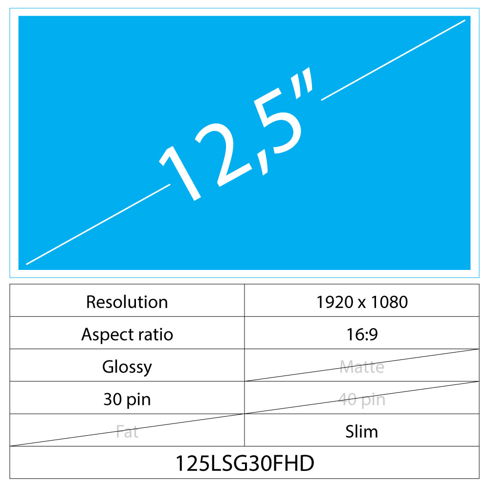 15.6 LCD Slim Glossy 30 Pin Full HD Ohne Griffe