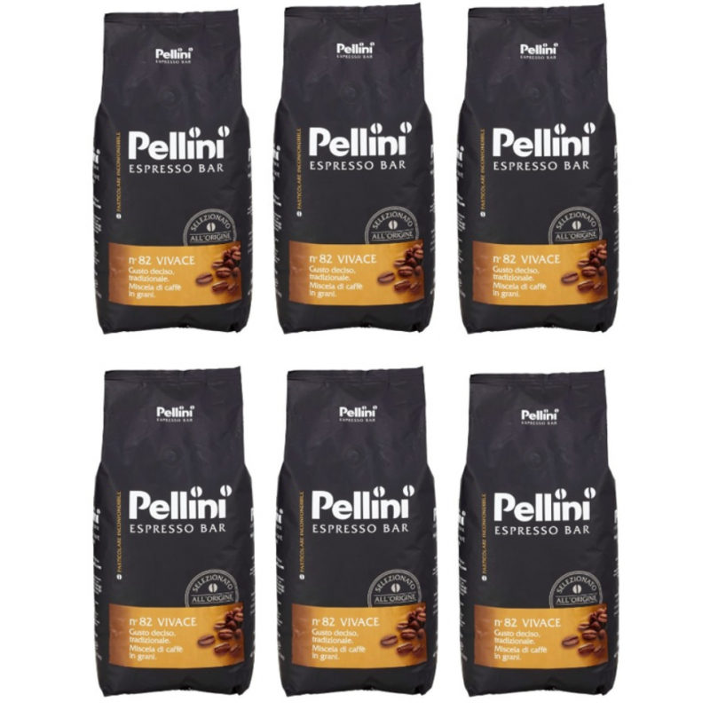 Pellini Espresso Bar n°82 Vivace whole bean coffee 6x1 kg
