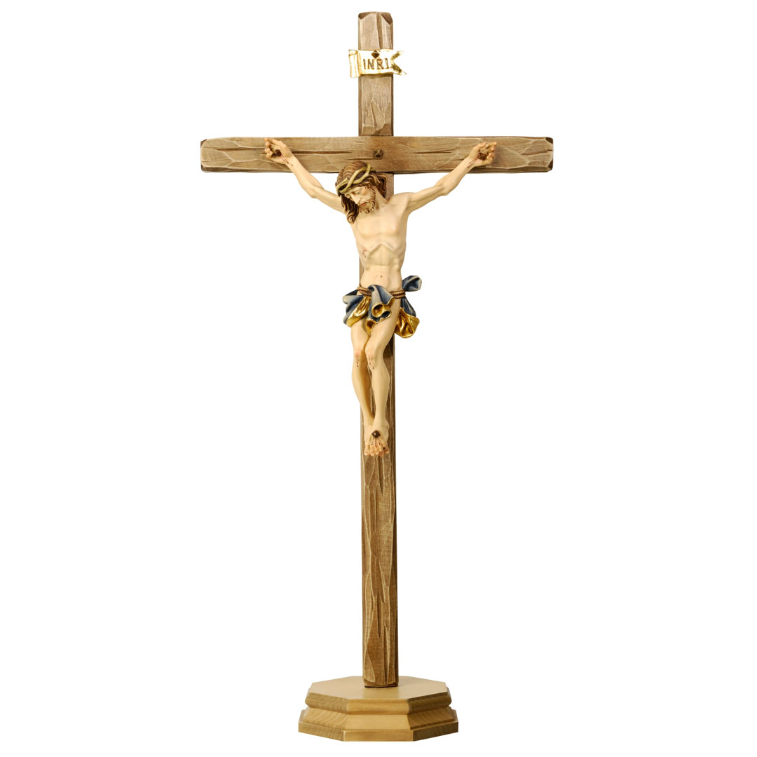 Crucifix baroque sur socle
