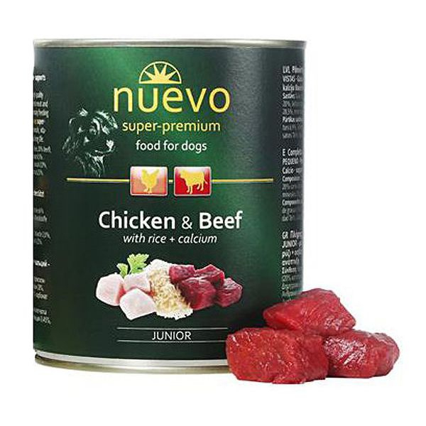 Conservă NUEVO DOG Junior Chicken & Beef 800 g
