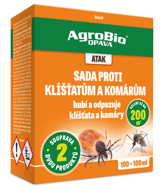 AgroBio ATAK - sada proti klíšťatům a komárům 100ml+100ml