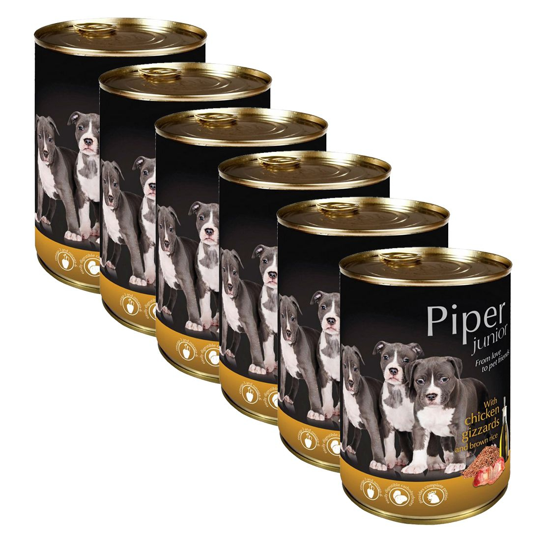 Piper Junior conservă cu stomac de pui şi orez brun 6 x 400 g
