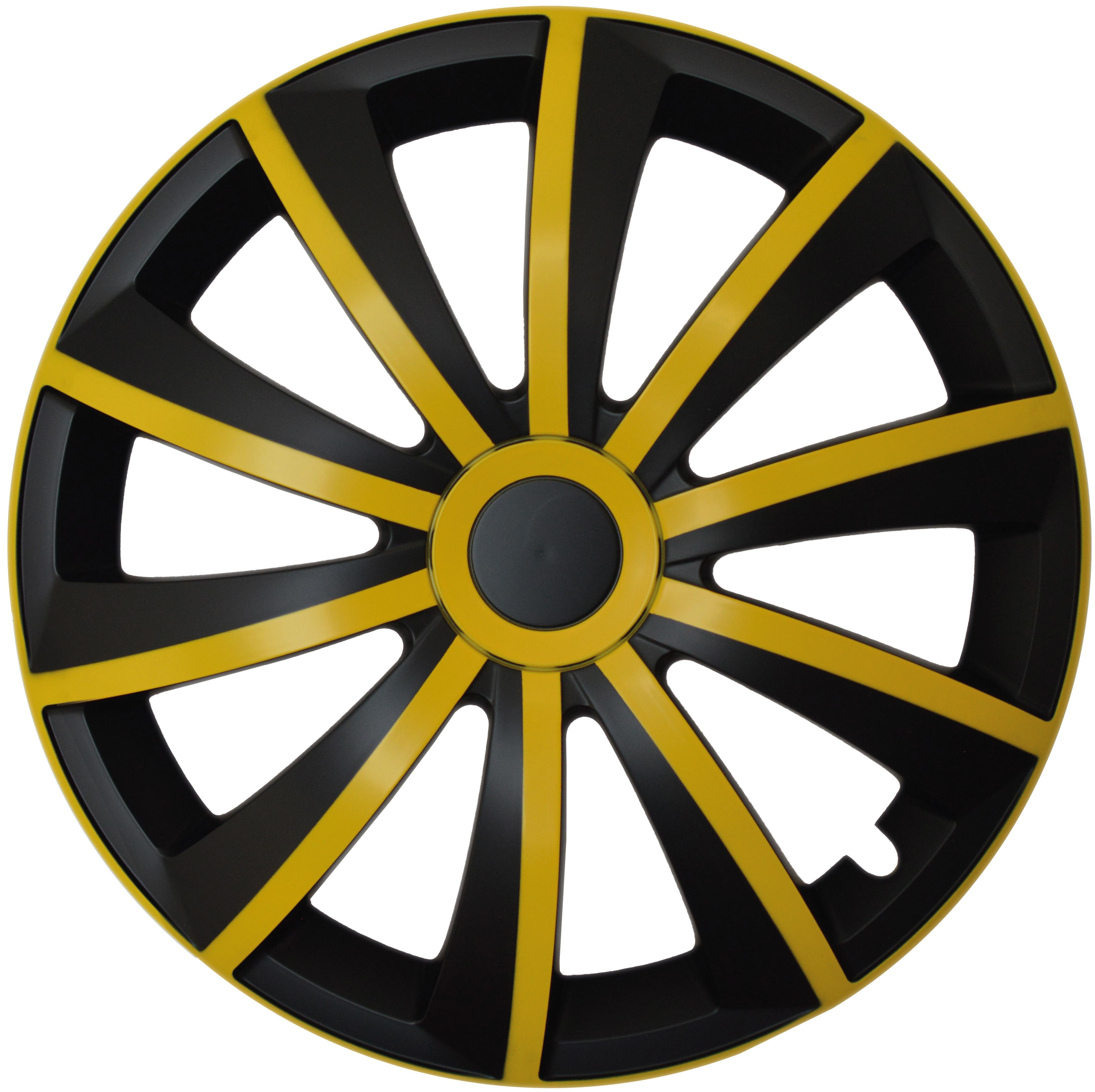 Puklice kompatibilné na auto Mitsubishi 16" GRAL žlto - čierne 4ks