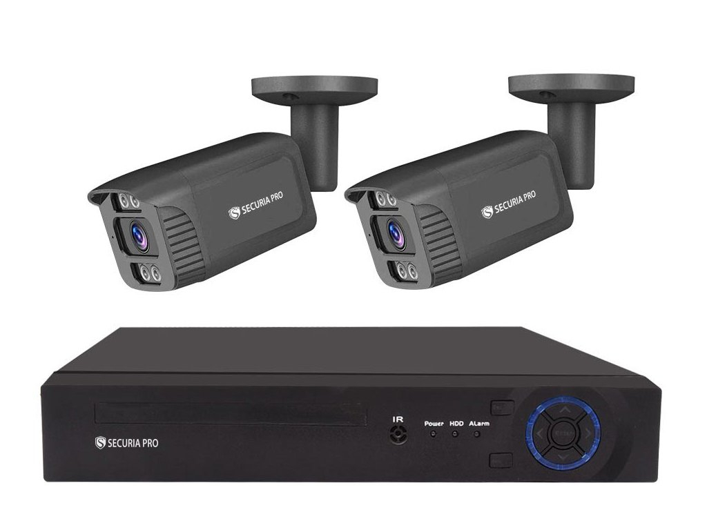 Securia Pro NVR2CHV5S-B IP Camera Set, 5Mpx, 2 cameras, PoE NVR, black