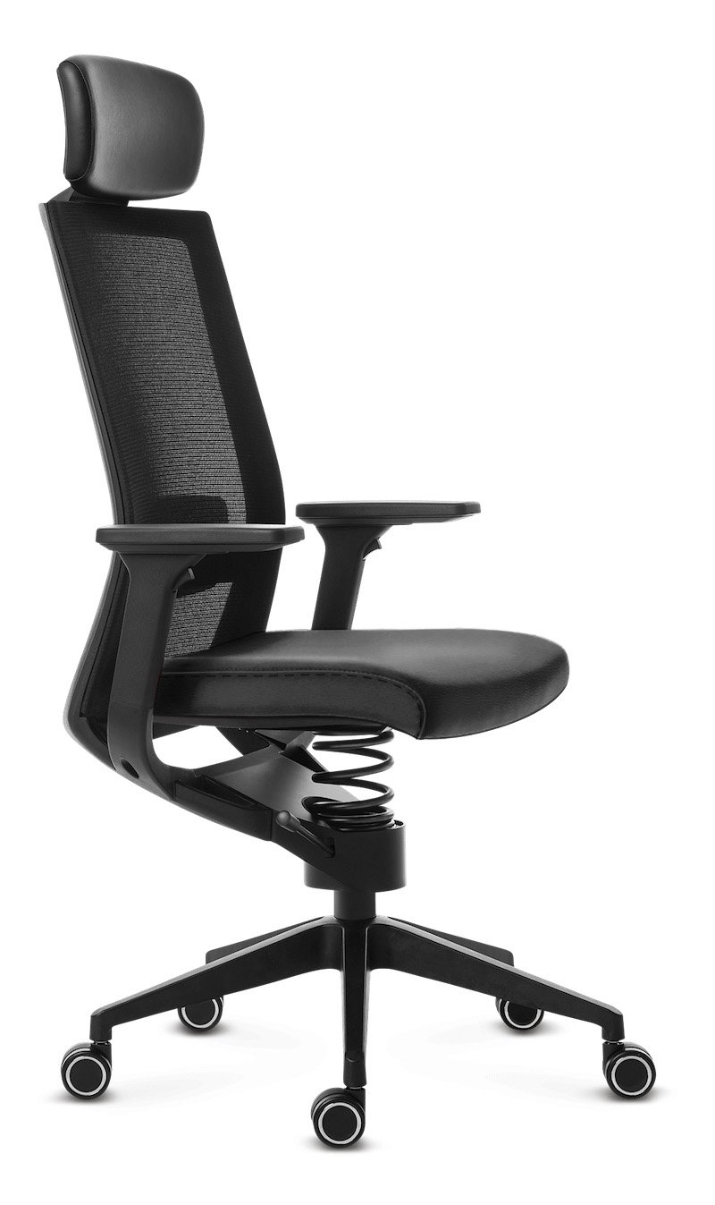 Health office chair Adaptic EVORA + Eco-leather black