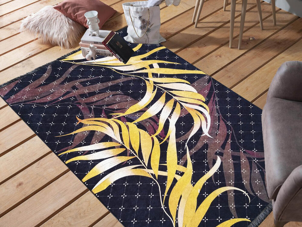 DY Čierny kvetovaný koberec Amaran Rozmer: 160x220 cm