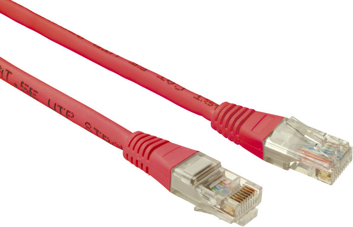 SOLARIX patch kabel CAT5E UTP PVC 2m červené C5E-155RD-2MB