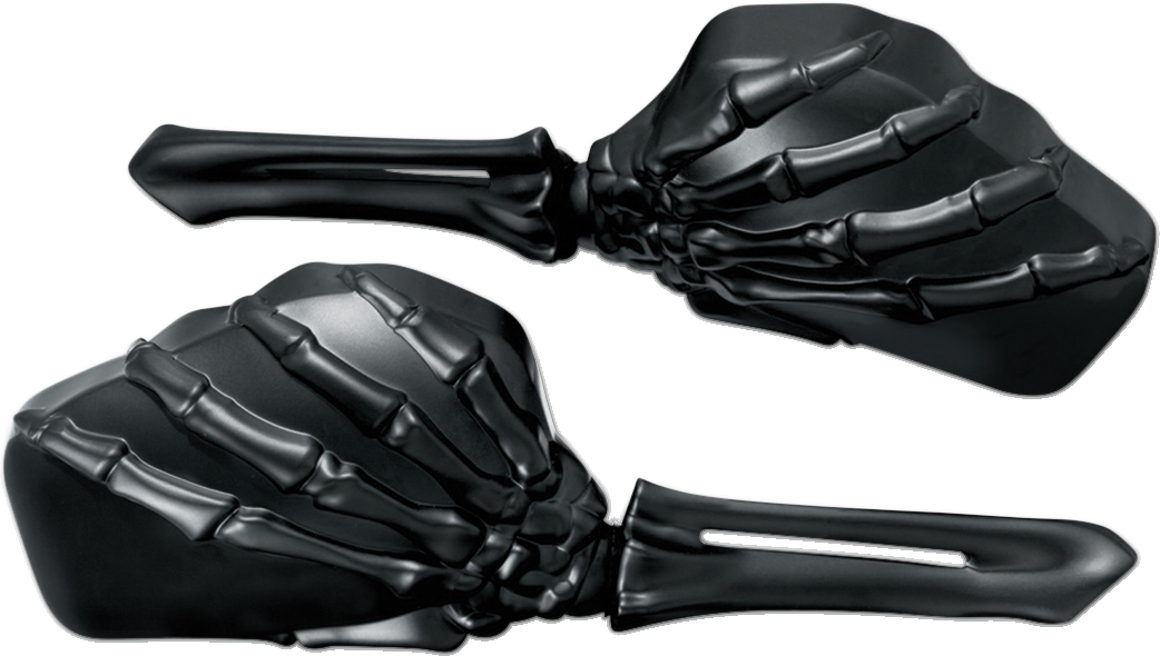 Kuryakyn Čierne motocyklové zrkadlá Kuryakyn Skeleton hand - pár (2ks)