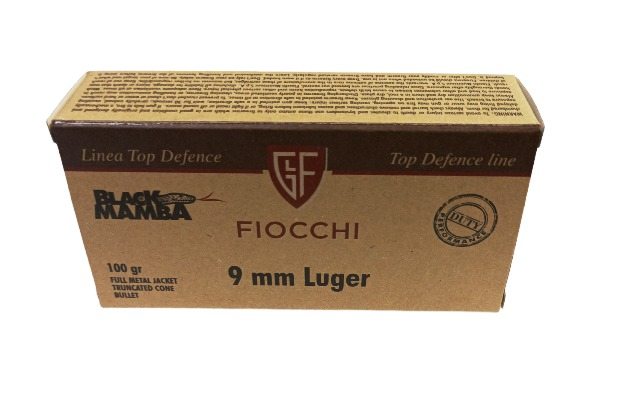 9mm Luger Fiocchi Black Mamba 6,5g/100grs - FMJ TC