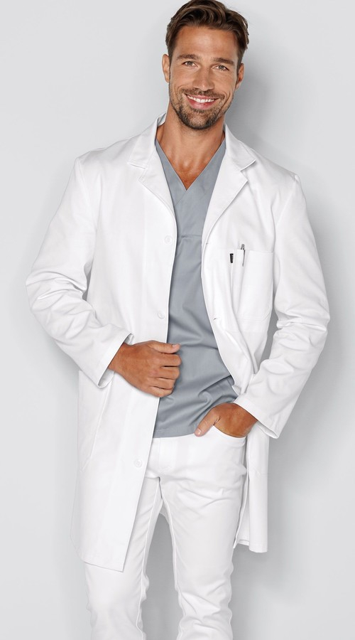 Pánský lékařský plášť - bílý - Velikost:56