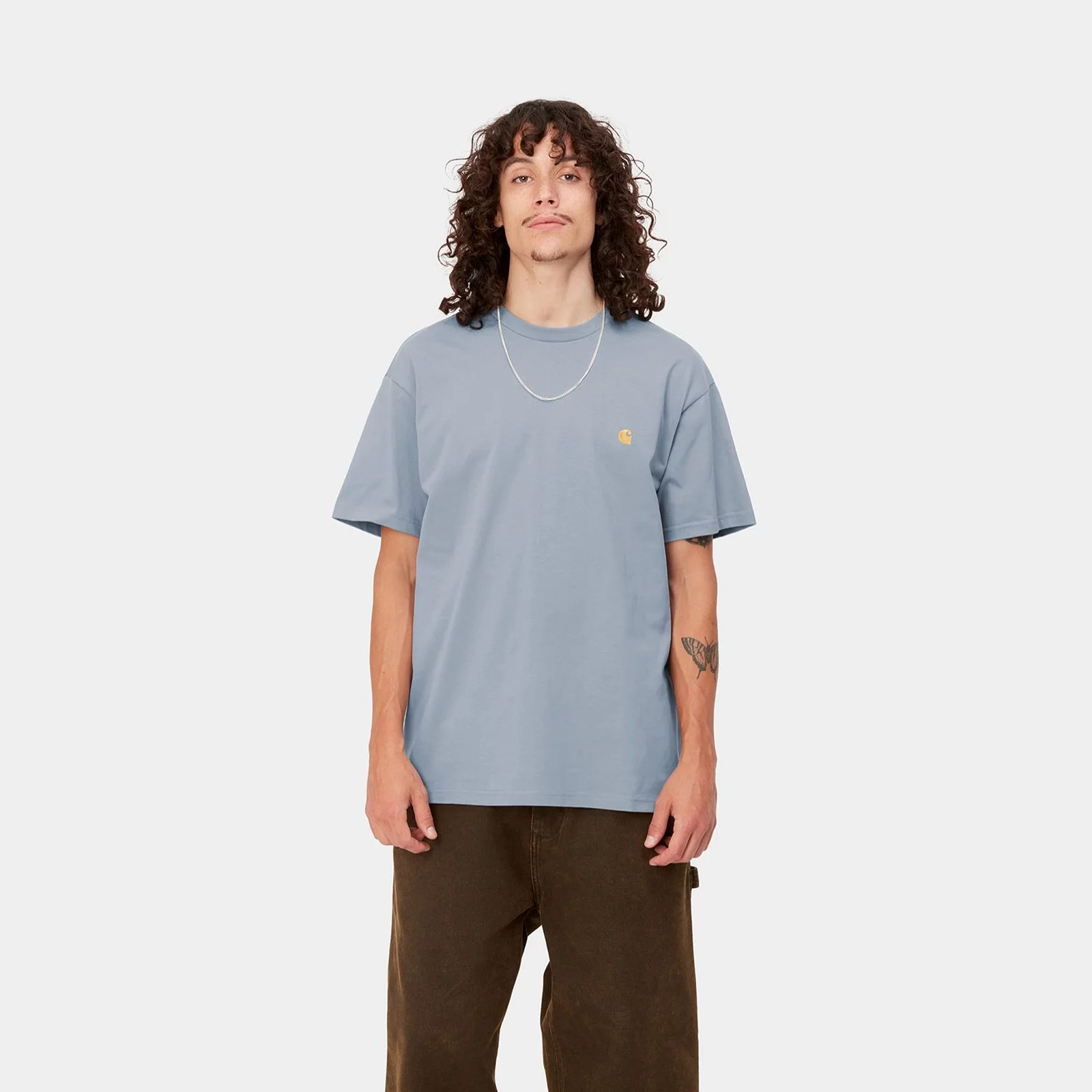 T-shirt Homme Carhartt WIP S/S Chase T-Shirt Hamilton Mirror / Gold I026391_1R2_XX (S) (Grey)