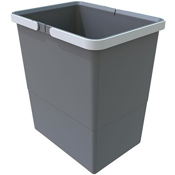 Elletipi Kunststoffkorb mit Griffen BIG, 18 L, grau, 34 x 22,5 x 30 cm