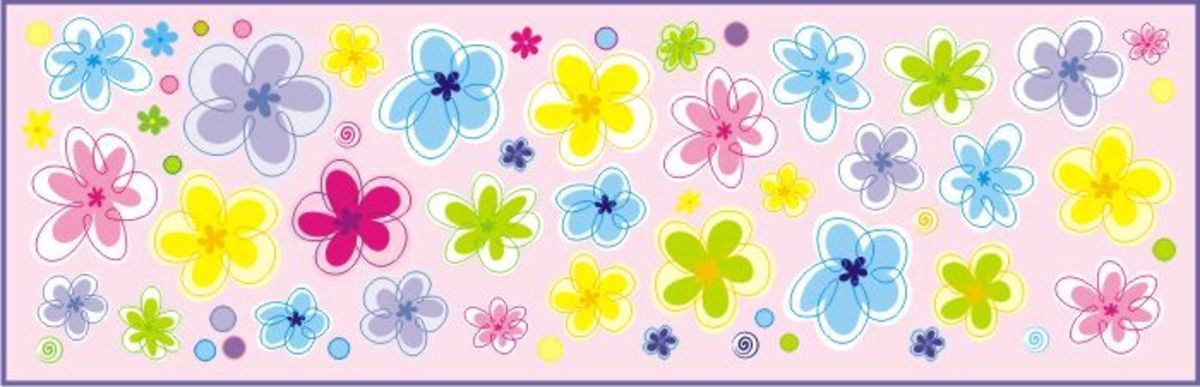 Wall decoration - flowers - 0.5 m²