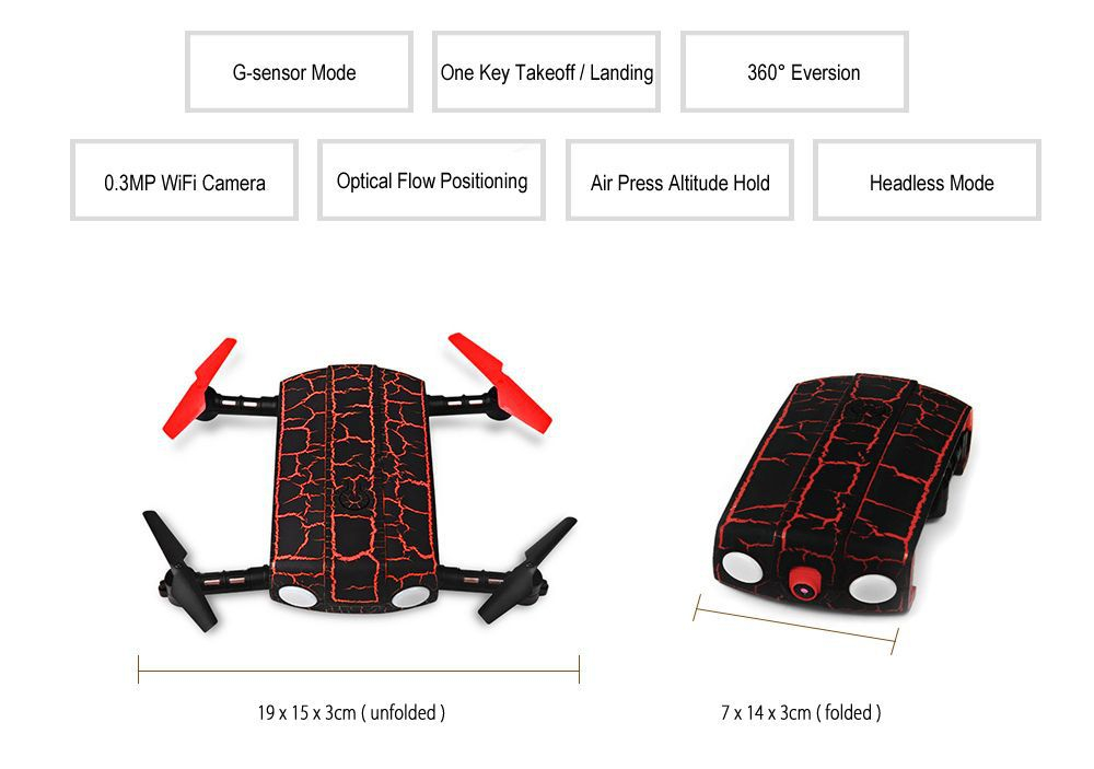 POCKET DRONE II Helic Max FOLDABLE DRONE MONSTER ARTF 1:1 23112987RED red