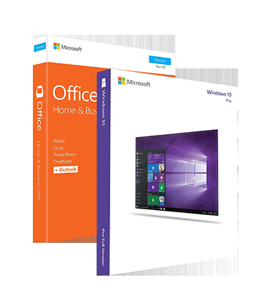 MS Windows 10 Pro + Office 2016 Home & Business, Licenza elettronica a vita CZ, 32/64 bit