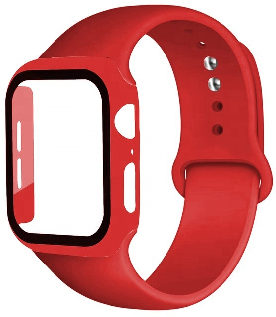 3v1 Ochranné púzdro + Silikonový remienok pre Apple Watch Farba: Červená, Veľkosť Apple Watch: 38MM