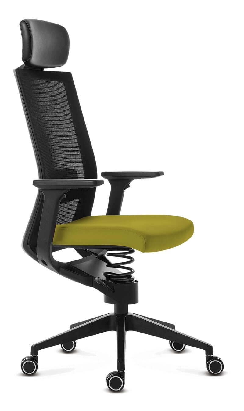Zdravotný kancelársky stolička Adaptic EVORA + Žltá/Zelená