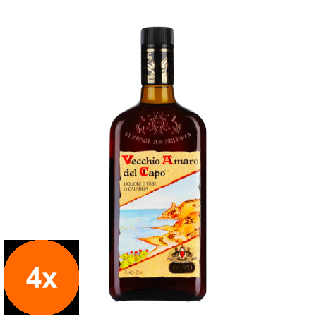 Set 4 x Digestiv Vecchio Amaro Del Capo Caffo, 35% Alcool, 0.7 l...