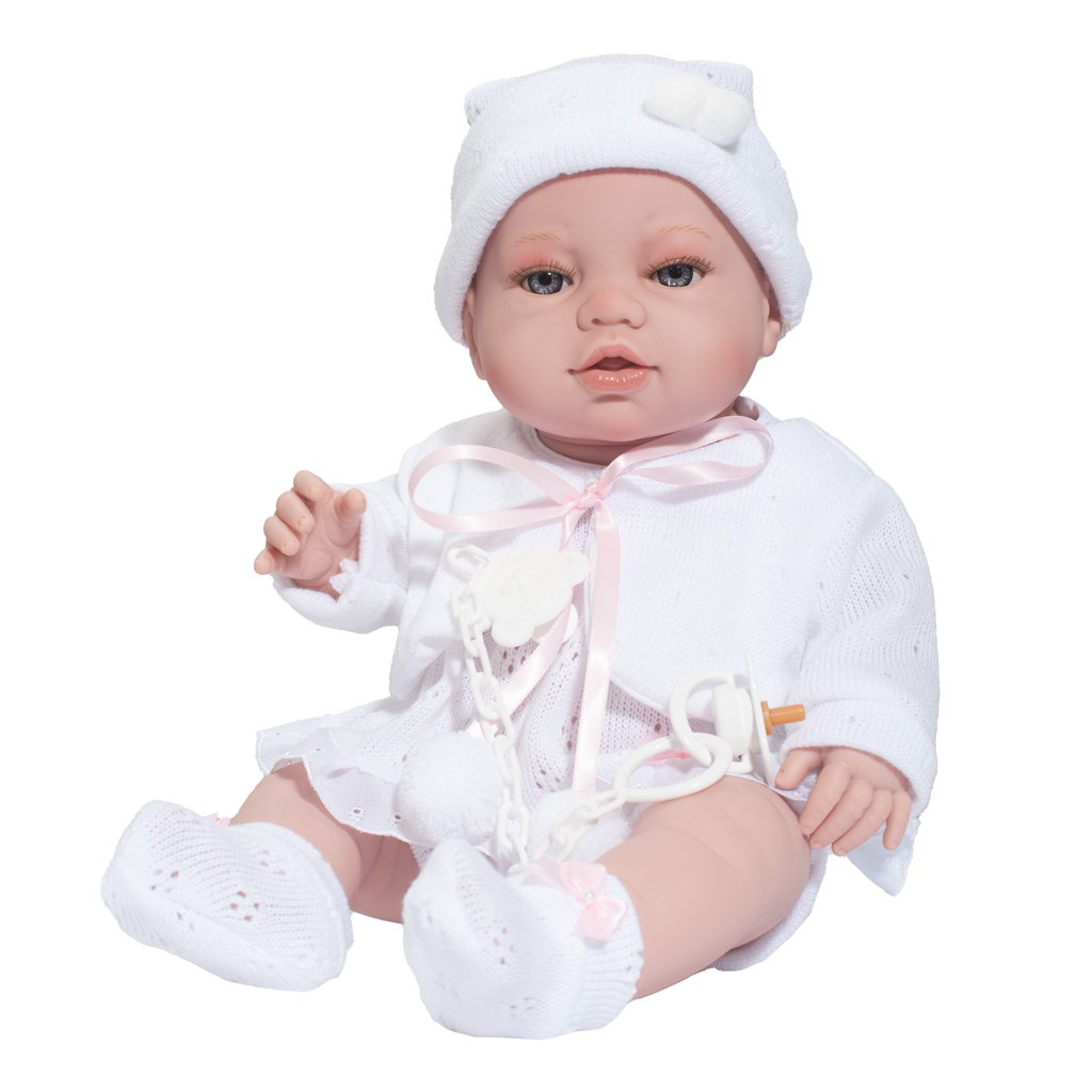 Luxusná detská bábika-bábätko Berbesa Terezka 43cm Farba: Biela
