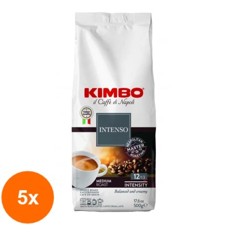 Set 5 X Cafea Boabe Intenso Kimbo, 500 g...
