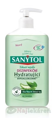 SANYTOL Dezinfekčné mydlo hydratačné Aloe vera & Zelený čaj 250ml - 250ml, mydla