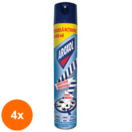 Set 4 x Spray Insecticid Universal Aroxol, 500 ml...