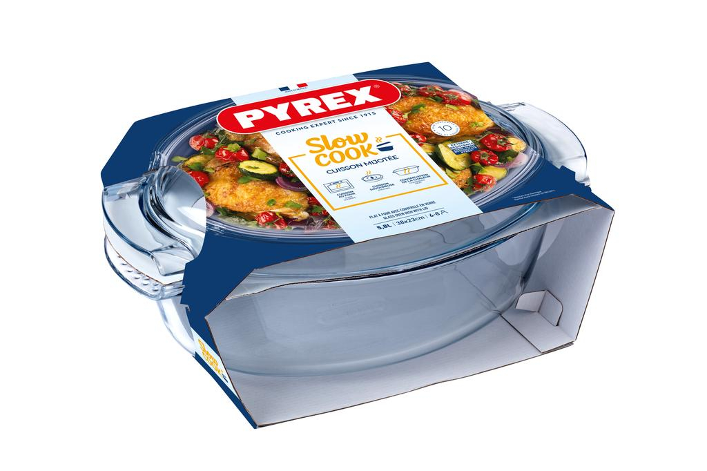 Glass baking dish PYREX with lid 38x23cm/5,8l